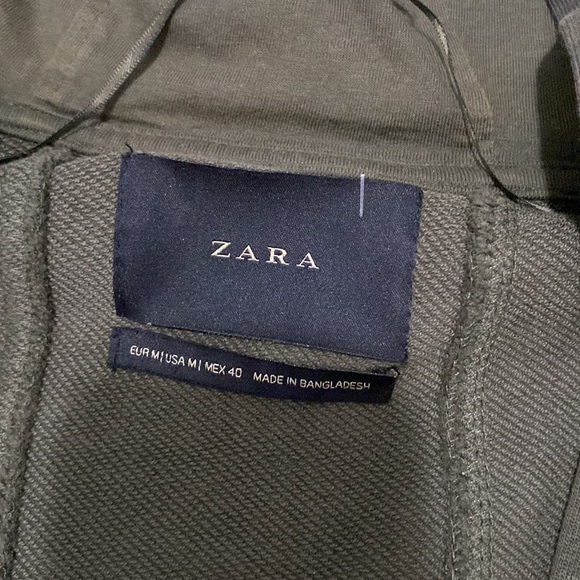 ZARA HOODED THIN SWEATSHIRT MATERIAL LONG DUSTER W/POCKETS! 100% COTTON - Picture 8 of 10